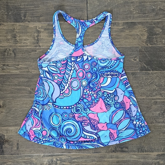 Lilly Pulitzer Multicolor T-Back Luxletic Tank - Sz Medium - Picture 2 of 5